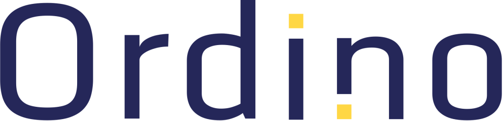 Ordino logo color dank blue with yellow dots